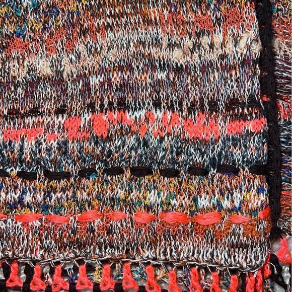 Free People Jungle Heat Space Dye Hooded Fringe Short Sleeve Cardigan Vest - Picture 9 of 12